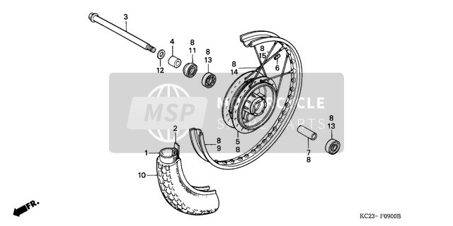 Honda CM125C 1992 Front Wheel (E/ED/F/G/SD/SW) for a 1992 Honda CM125C